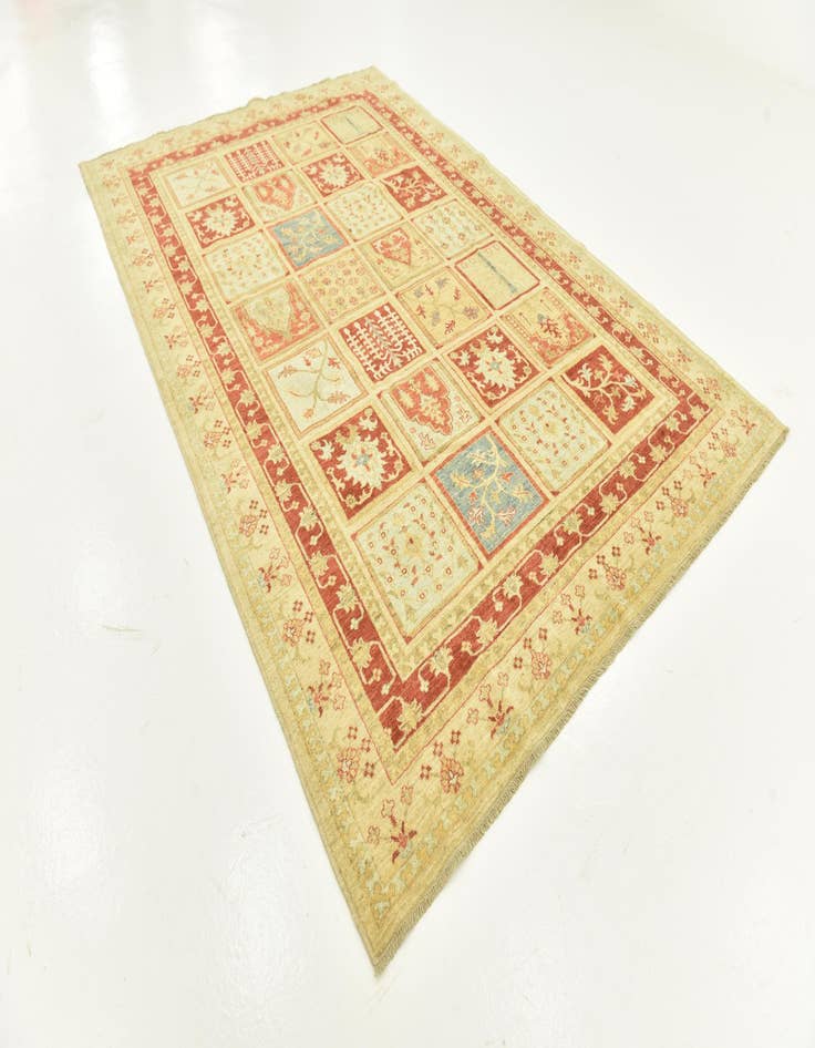 Detail image of  6' 8 x 10'  Hand Knotted Peshawar Ziegler Rug