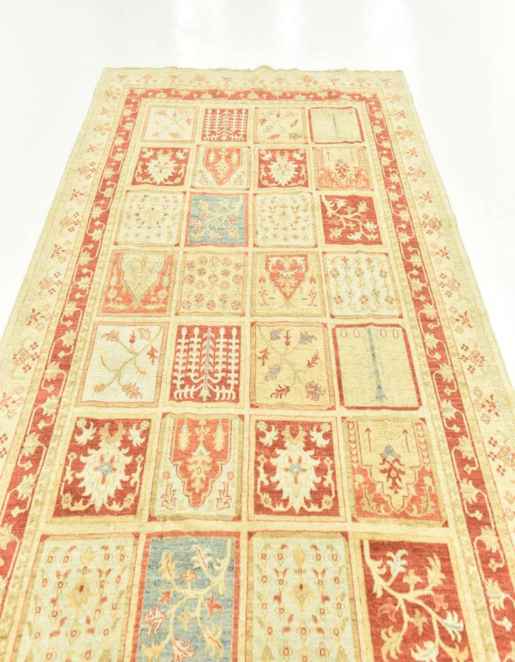 Detail image of  6' 8 x 10'  Hand Knotted Peshawar Ziegler Rug