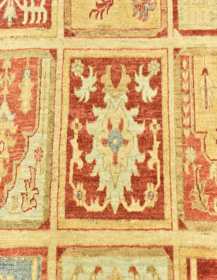 Detail image of  6' 8 x 10'  Hand Knotted Peshawar Ziegler Rug