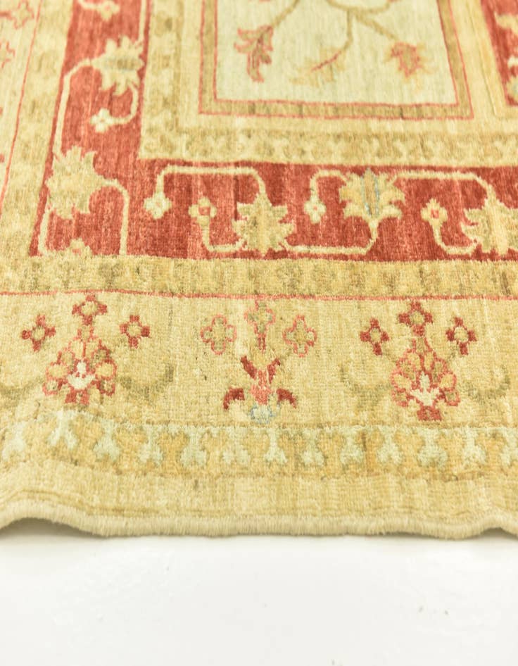 Detail image of  6' 8 x 10'  Hand Knotted Peshawar Ziegler Rug