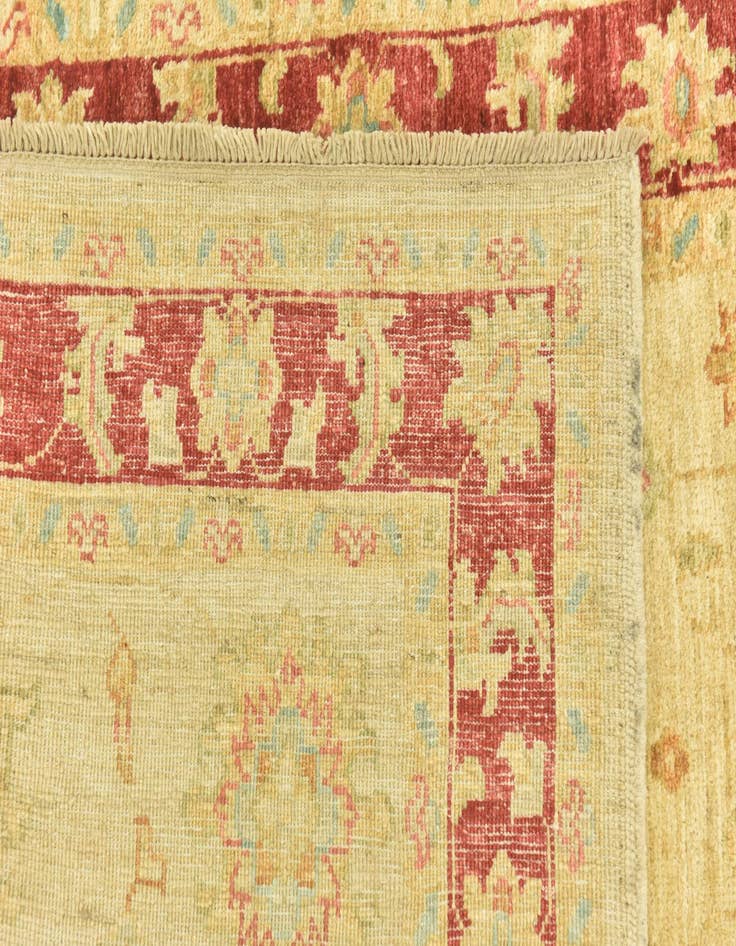 Detail image of  3' 5 x 4' 11  Hand Knotted Peshawar Ziegler Rug