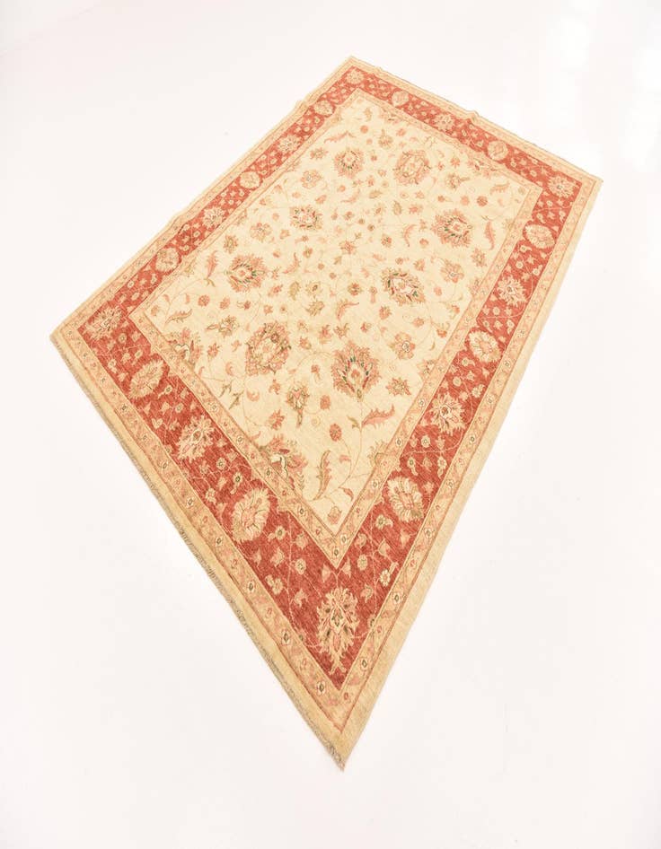 Detail image of  6' 3 x 8' 3  Hand Knotted Peshawar Ziegler Rug