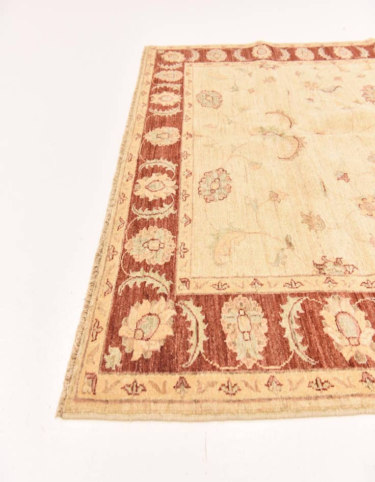 Detail image of  5' 7 x 7' 7  Hand Knotted Peshawar Ziegler Rug