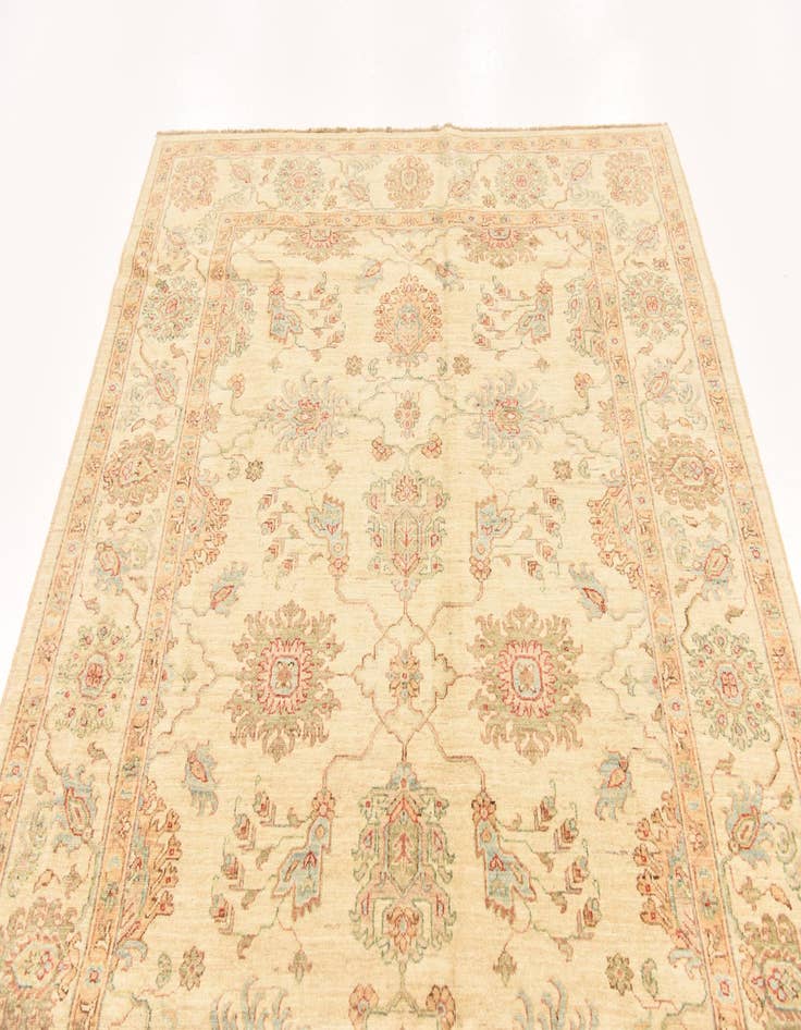 Detail image of  5' 10 x 8' 3  Hand Knotted Peshawar Ziegler Rug