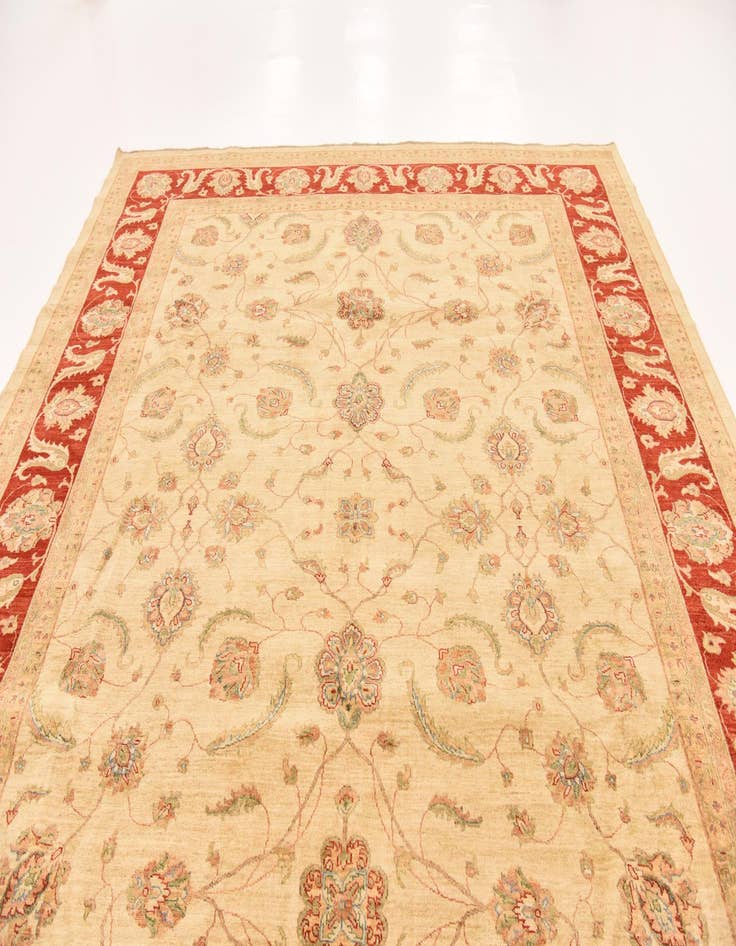 Detail image of  9' 10 x 12' 9  Hand Knotted Peshawar Ziegler Rug