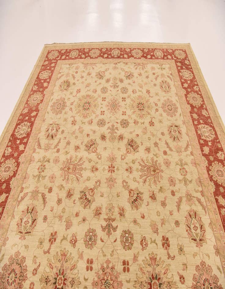 Detail image of  10' x 13'  Hand Knotted Peshawar Ziegler Rug