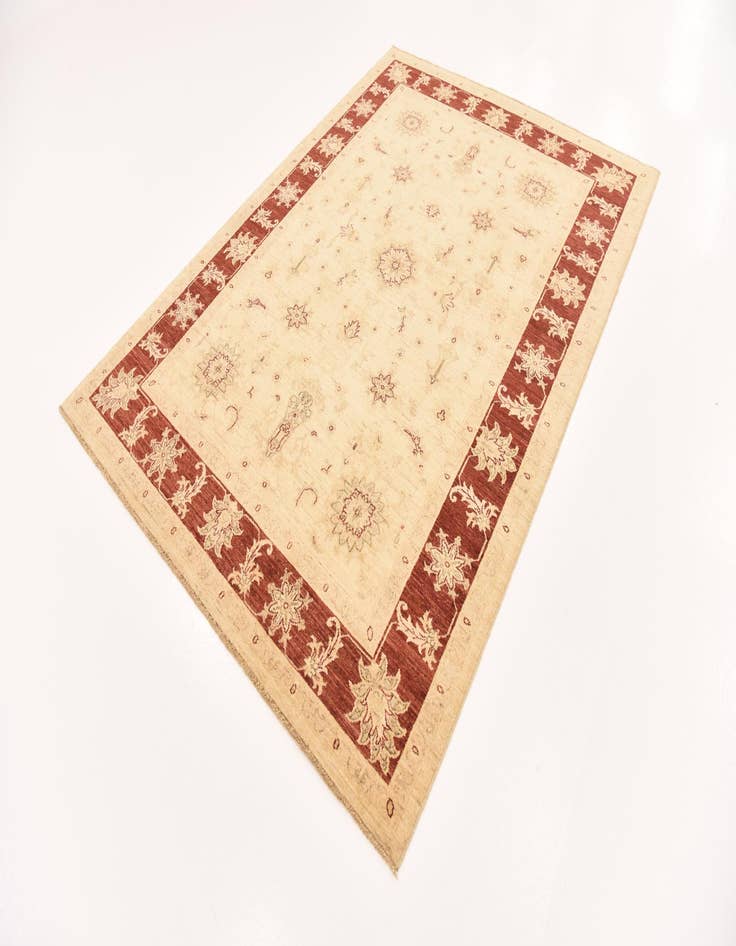 Detail image of  5' 8 x 7' 9  Hand Knotted Peshawar Ziegler Rug