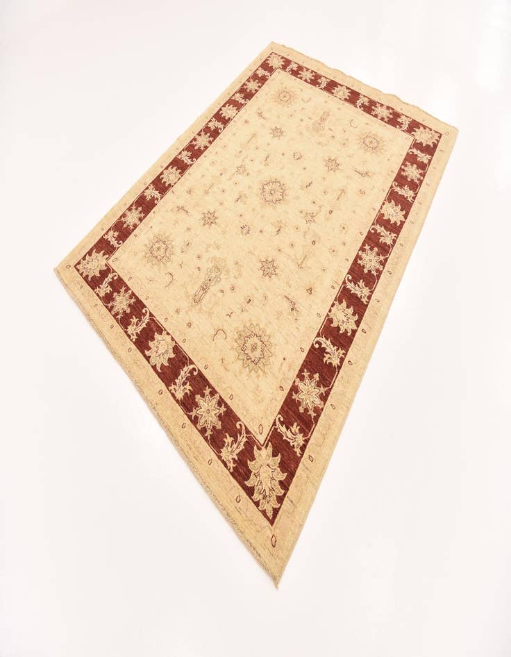 Detail image of  5' 8 x 7' 3  Hand Knotted Peshawar Ziegler Rug