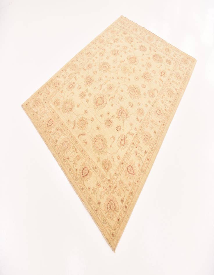 Detail image of  5' 10 x 8'  Hand Knotted Peshawar Ziegler Rug