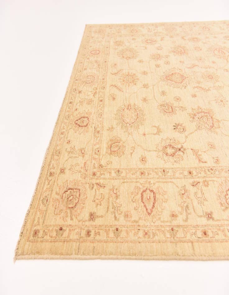 Detail image of  5' 10 x 8'  Hand Knotted Peshawar Ziegler Rug