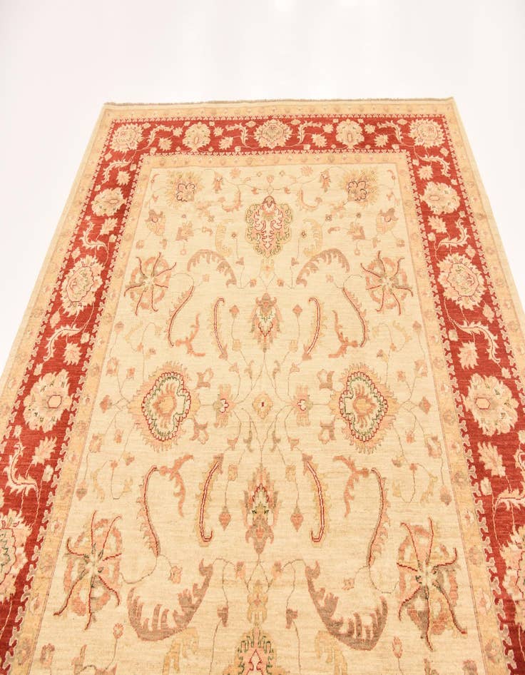 Detail image of  8' x 9' 10  Hand Knotted Peshawar Ziegler Rug