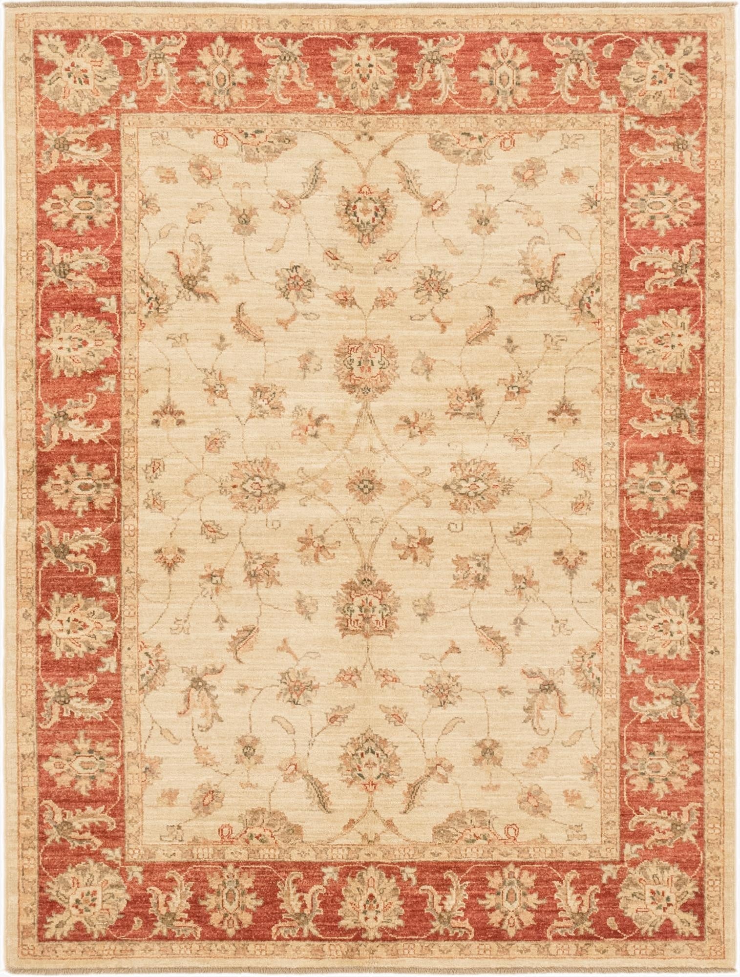  5' 2 x 6' 9  Hand Knotted Peshawar Ziegler Rug