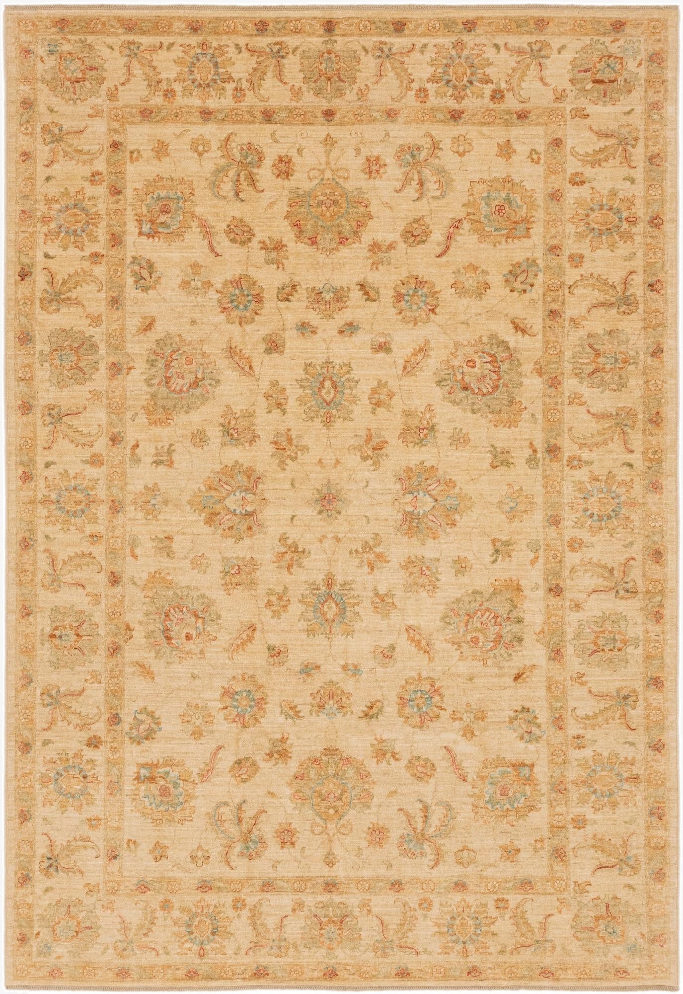  6' 8 x 9' 7  Hand Knotted Peshawar Ziegler Rug