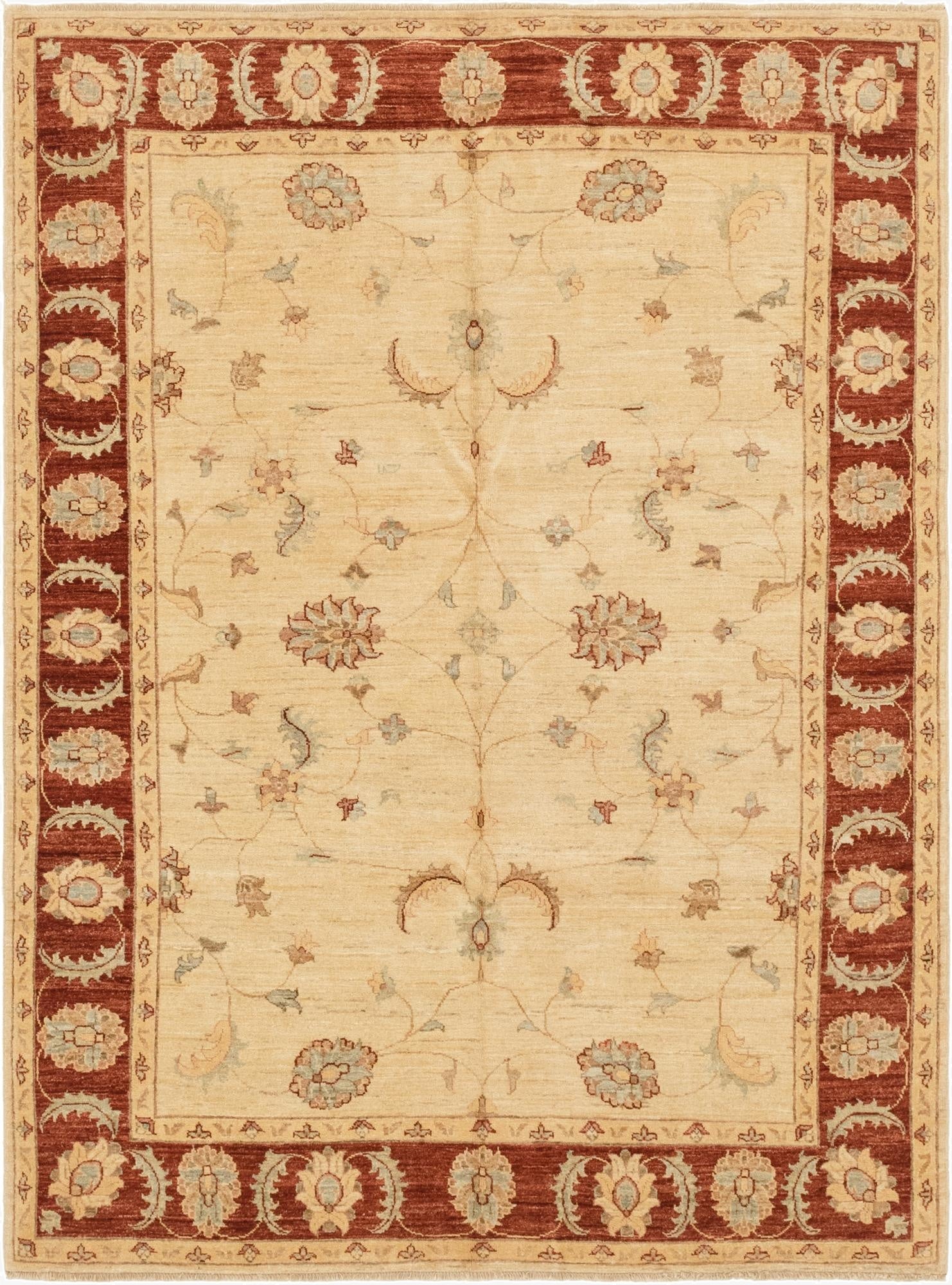  5' 7 x 7' 7  Hand Knotted Peshawar Ziegler Rug