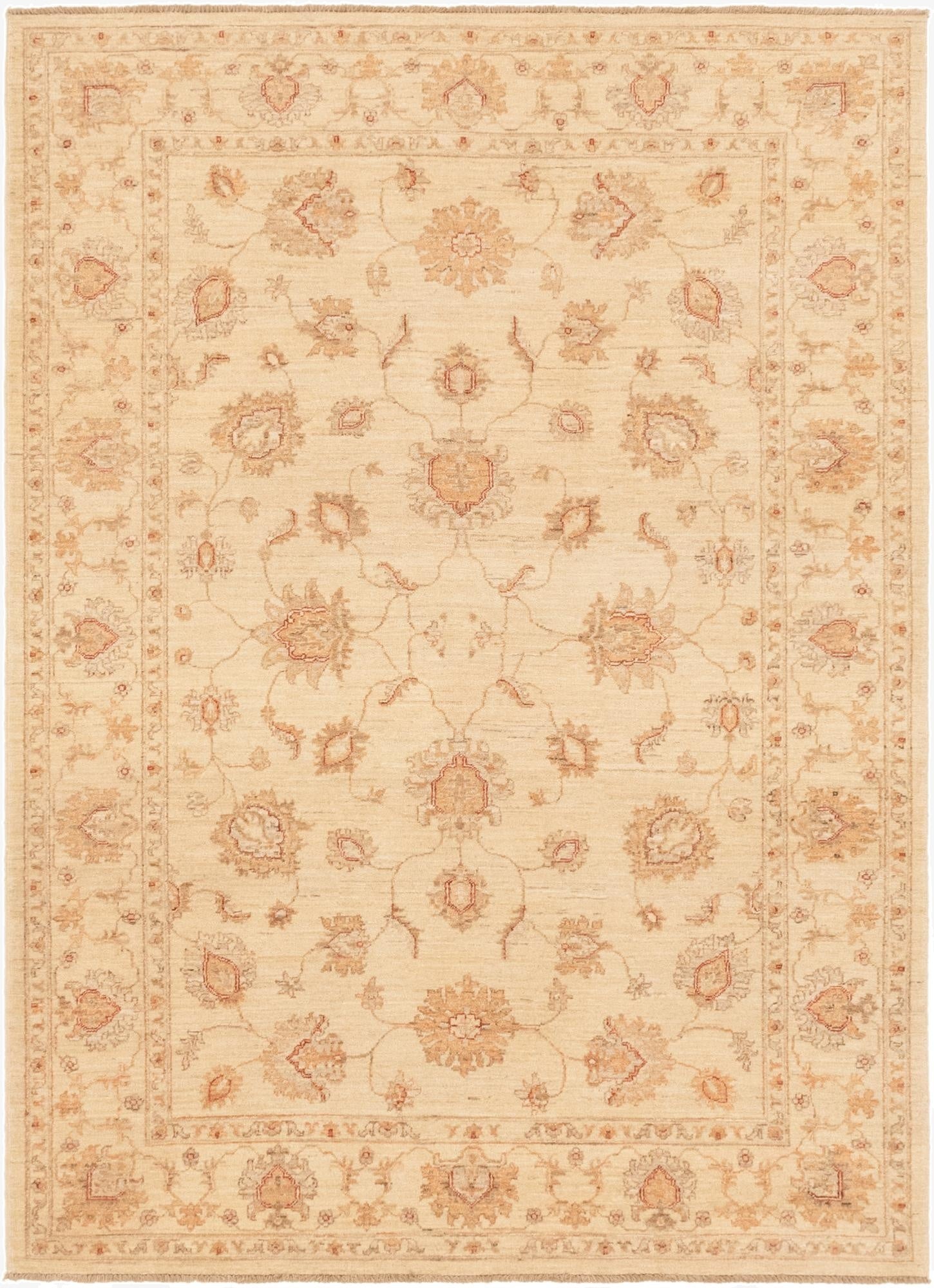  5' 8 x 7' 8  Hand Knotted Peshawar Ziegler Rug