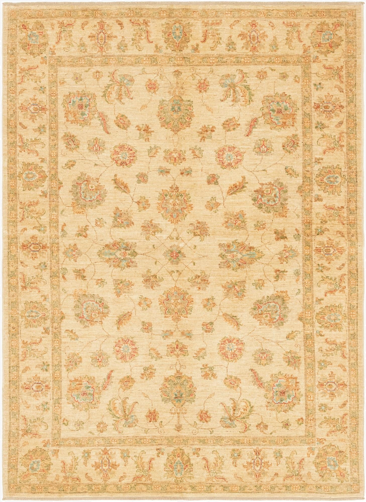  5' 7 x 7' 9  Hand Knotted Peshawar Ziegler Rug