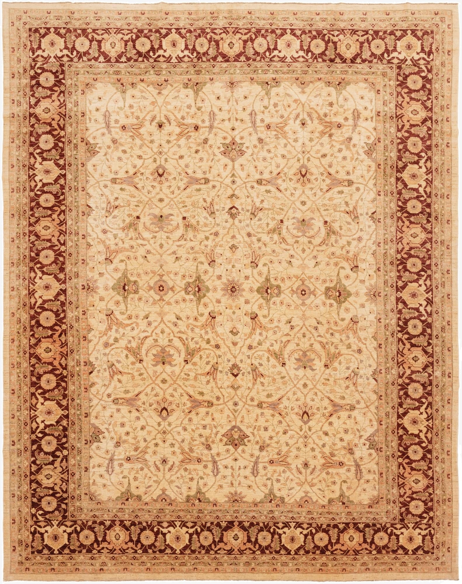  13' 4 x 16' 10  Hand Knotted Peshawar Ziegler Rug