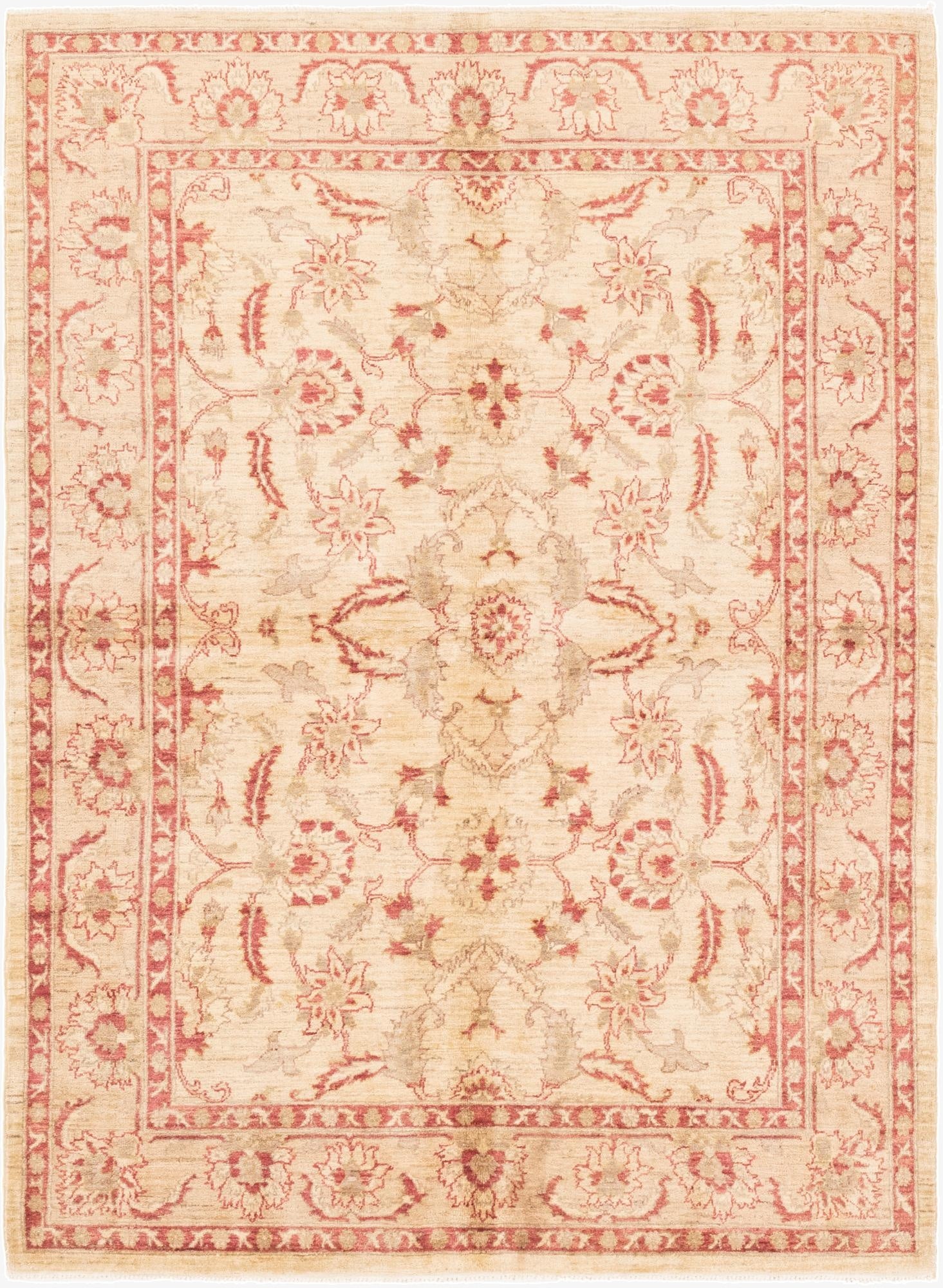  5' 5 x 7' 9  Hand Knotted Peshawar Ziegler Rug