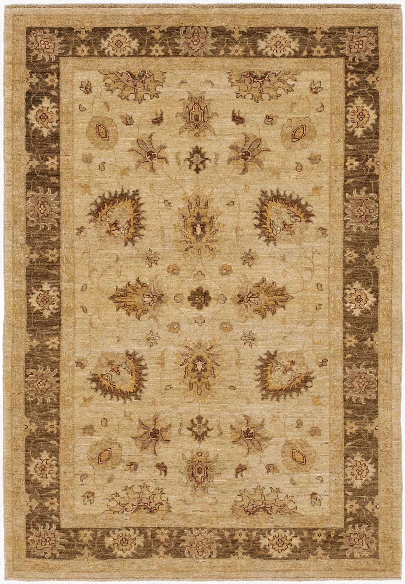  4' x 5' 8  Hand Knotted Peshawar Ziegler Rug