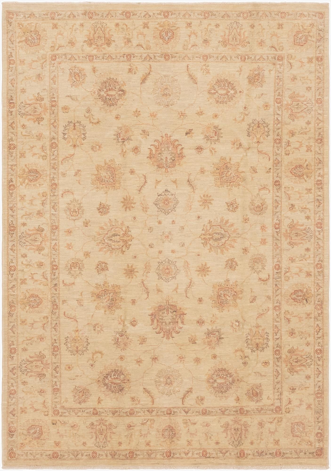  6' 8 x 9' 8  Hand Knotted Peshawar Ziegler Rug