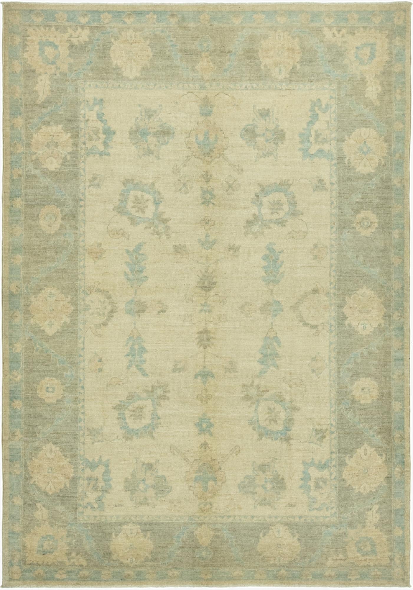  6' 7 x 9' 6  Hand Knotted Peshawar Ziegler Rug