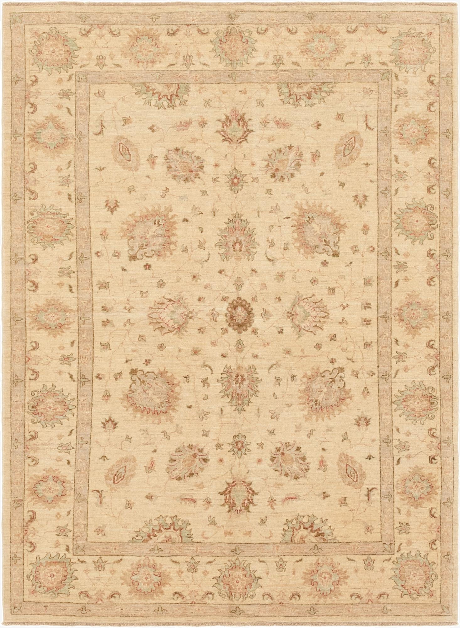 5' 9 x 7' 10  Hand Knotted Peshawar Ziegler Rug