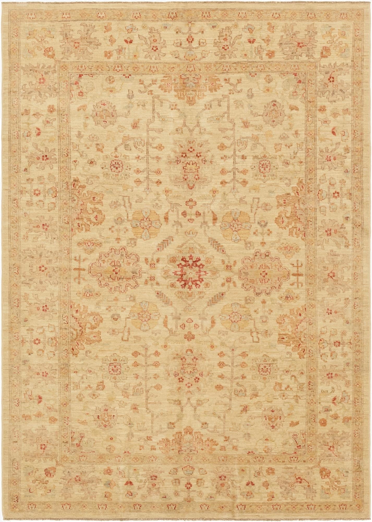  5' 7 x 7' 9  Hand Knotted Peshawar Ziegler Rug