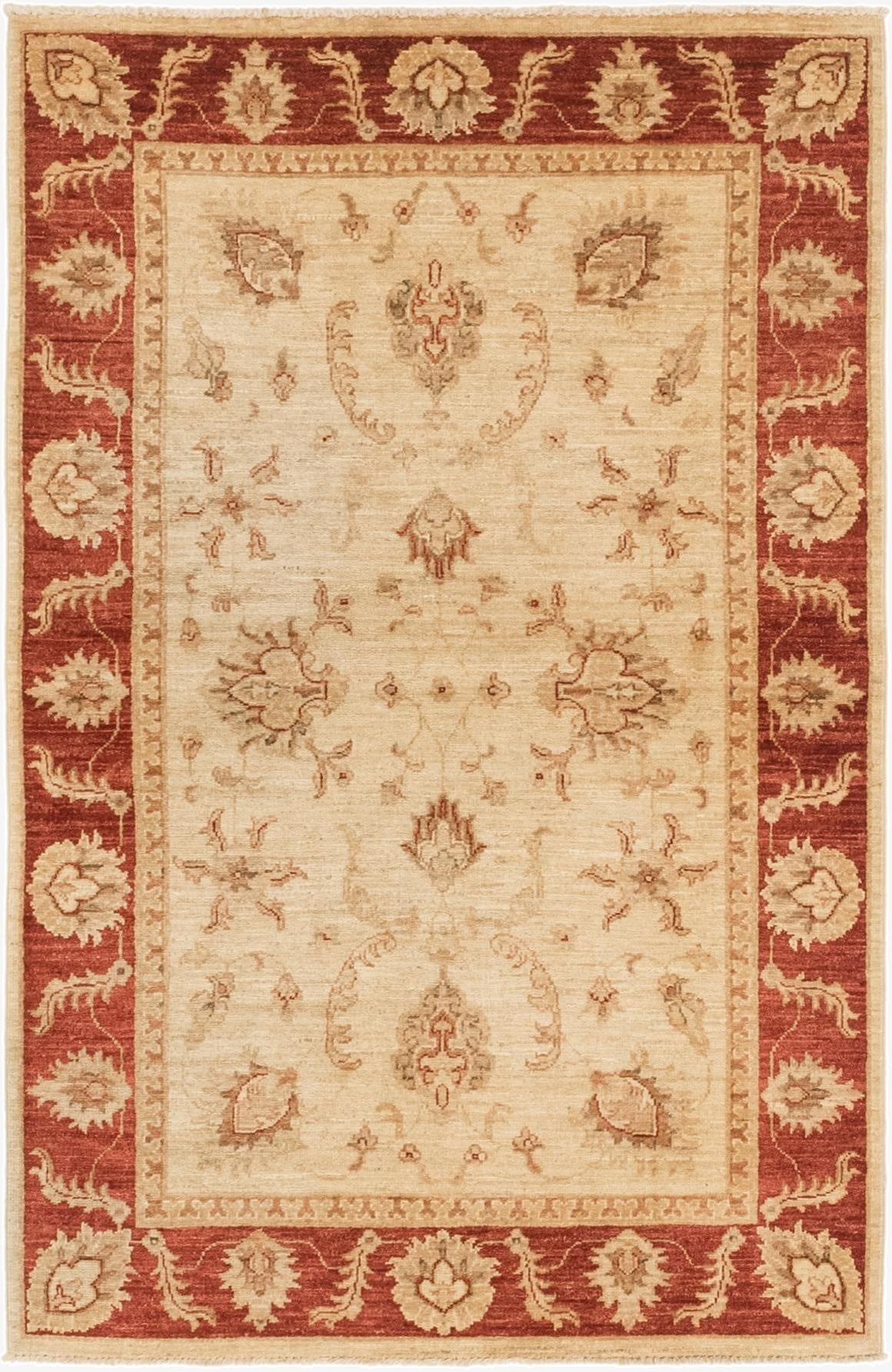  3' 3 x 5' 2  Hand Knotted Peshawar Ziegler Rug