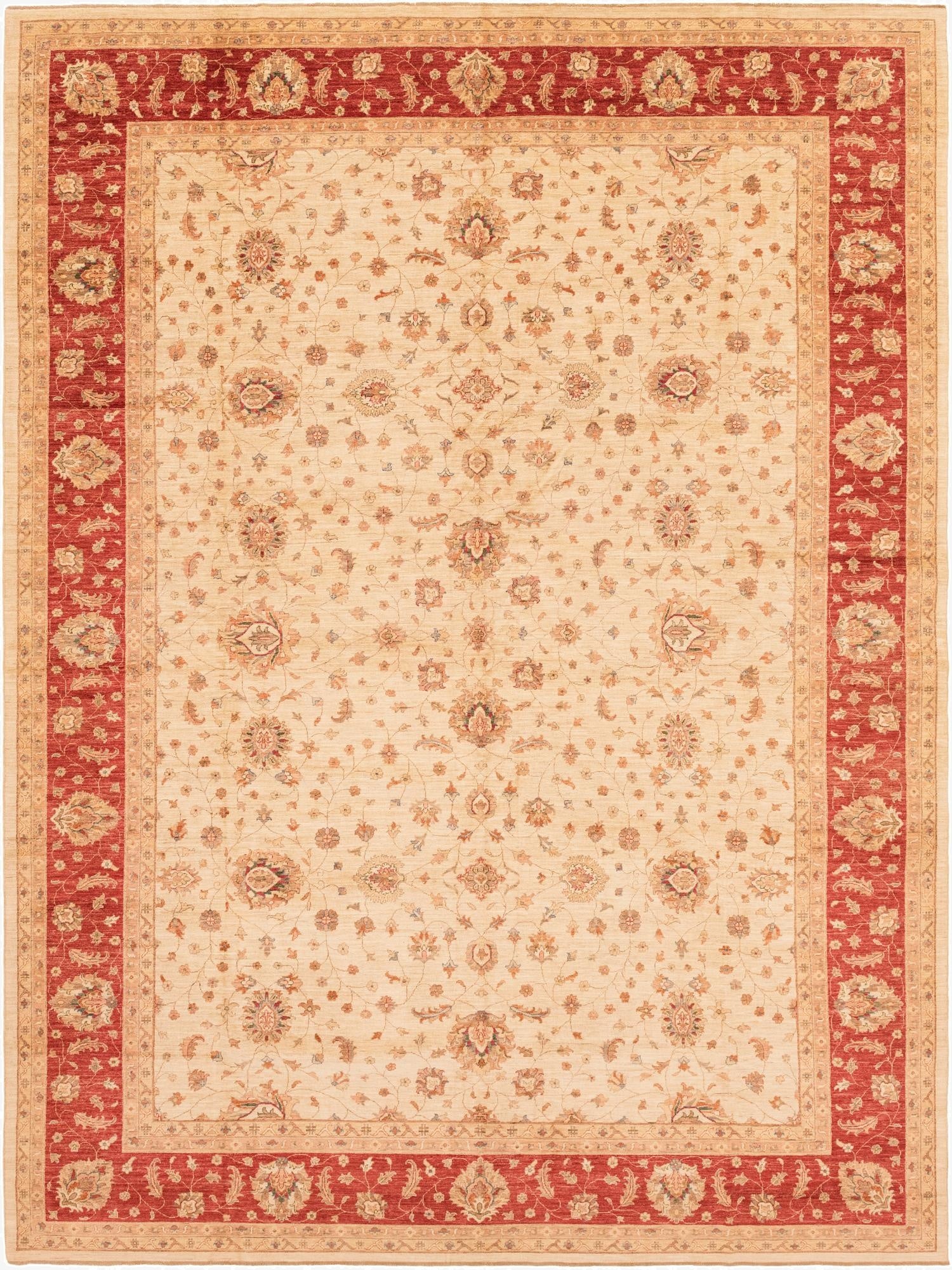  13' 2 x 17' 8  Hand Knotted Peshawar Ziegler Rug