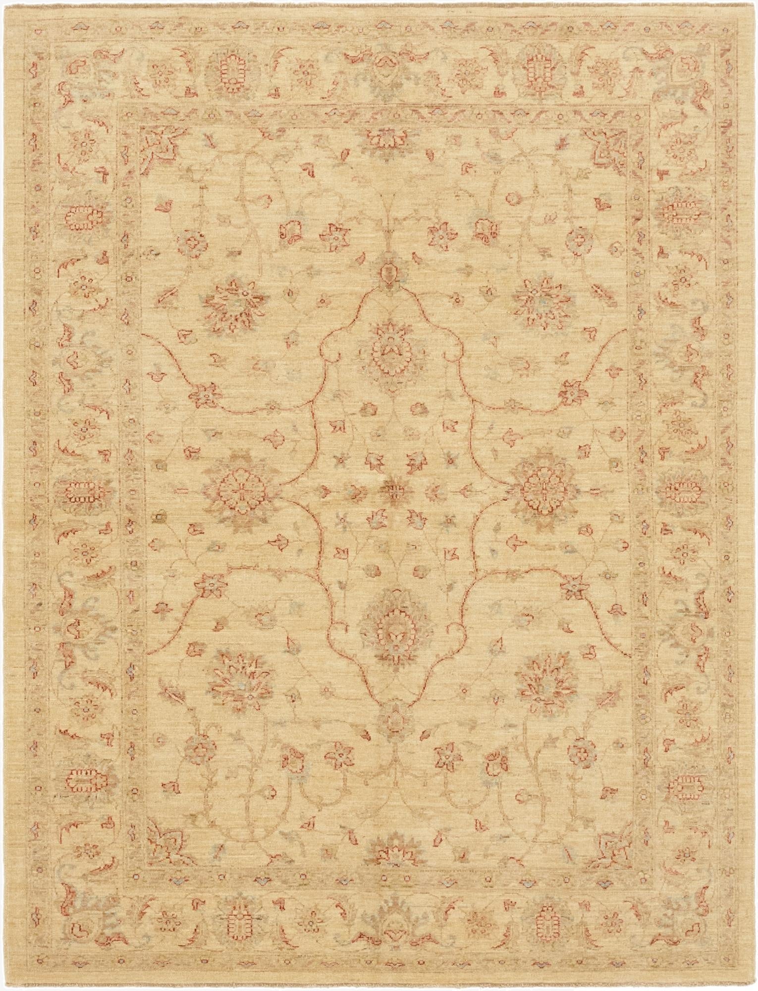 5' 8 x 7' 6  Hand Knotted Peshawar Ziegler Rug