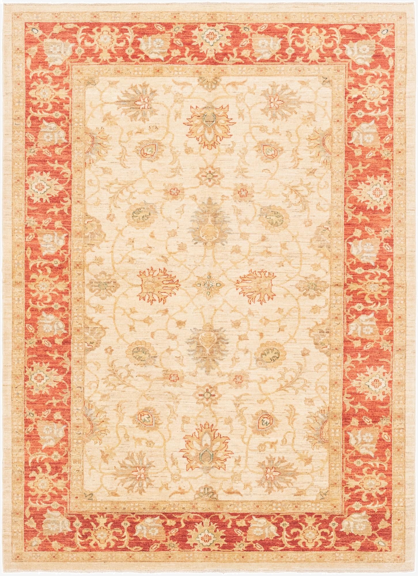  5' 8 x 7' 11  Hand Knotted Peshawar Ziegler Rug