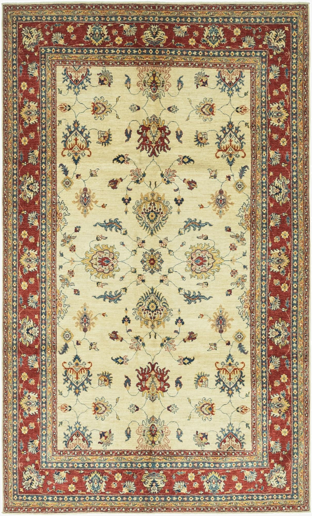  6' 3 x 10' 5  Hand Knotted Peshawar Ziegler Rug