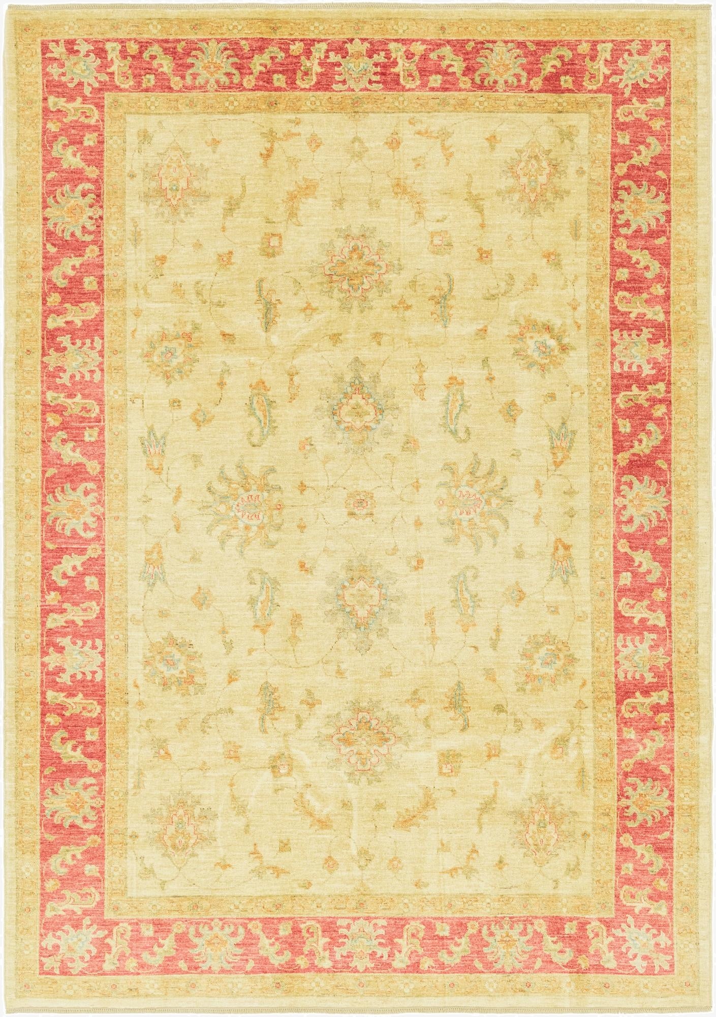  6' 8 x 9' 7  Hand Knotted Peshawar Ziegler Rug