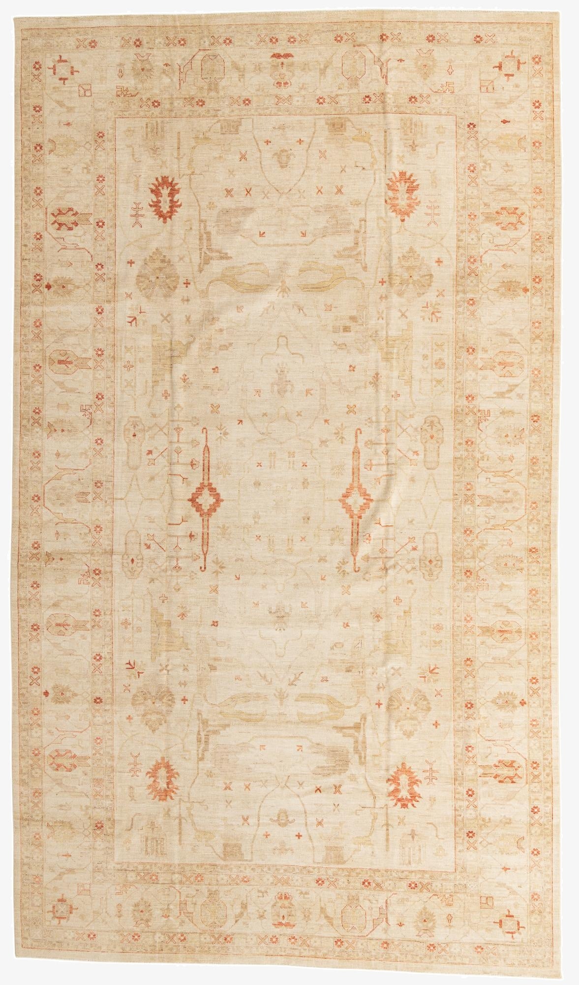  9' 10 x 17' 3  Hand Knotted Peshawar Ziegler Oriental Rug