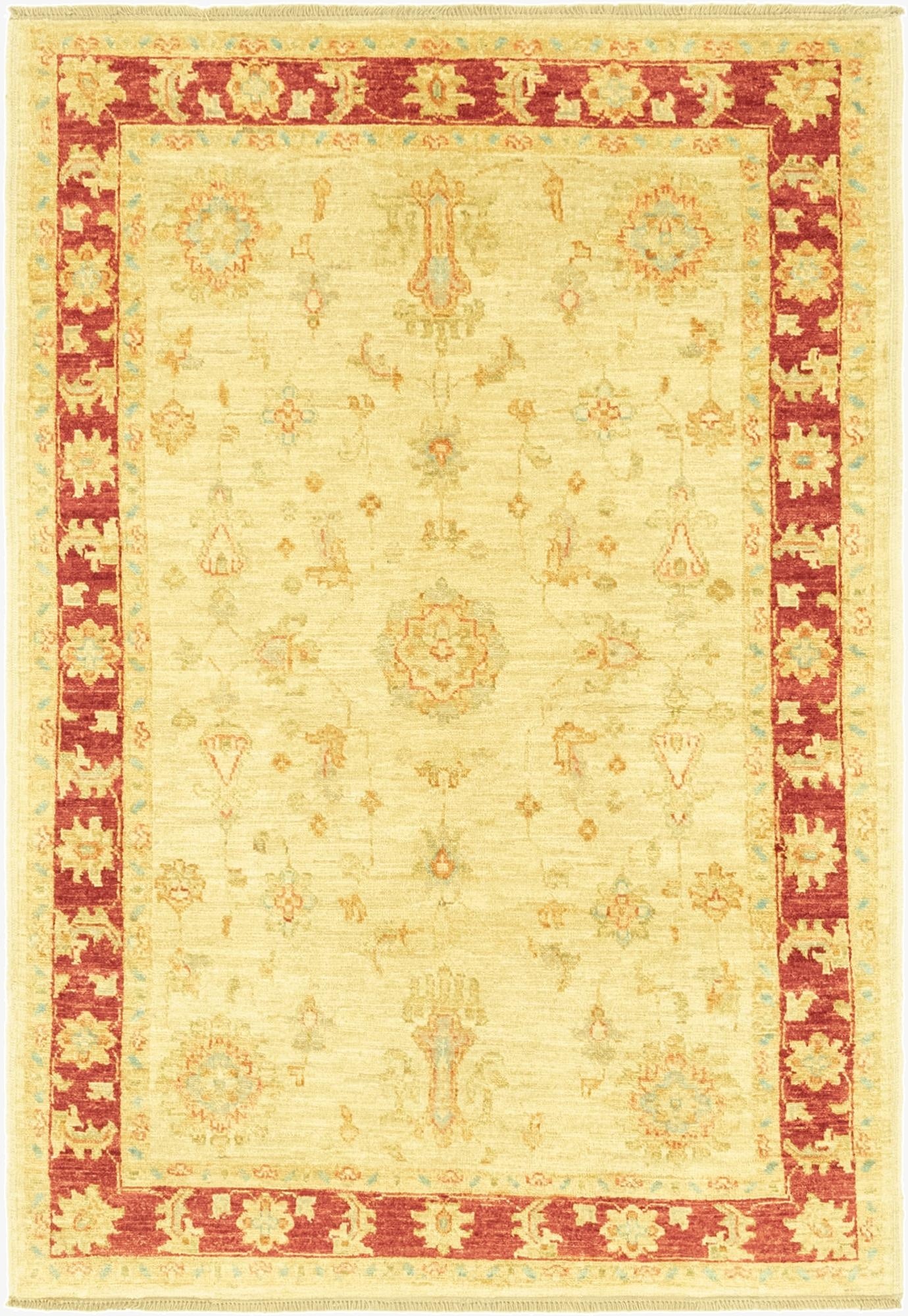  3' 5 x 4' 11  Hand Knotted Peshawar Ziegler Rug