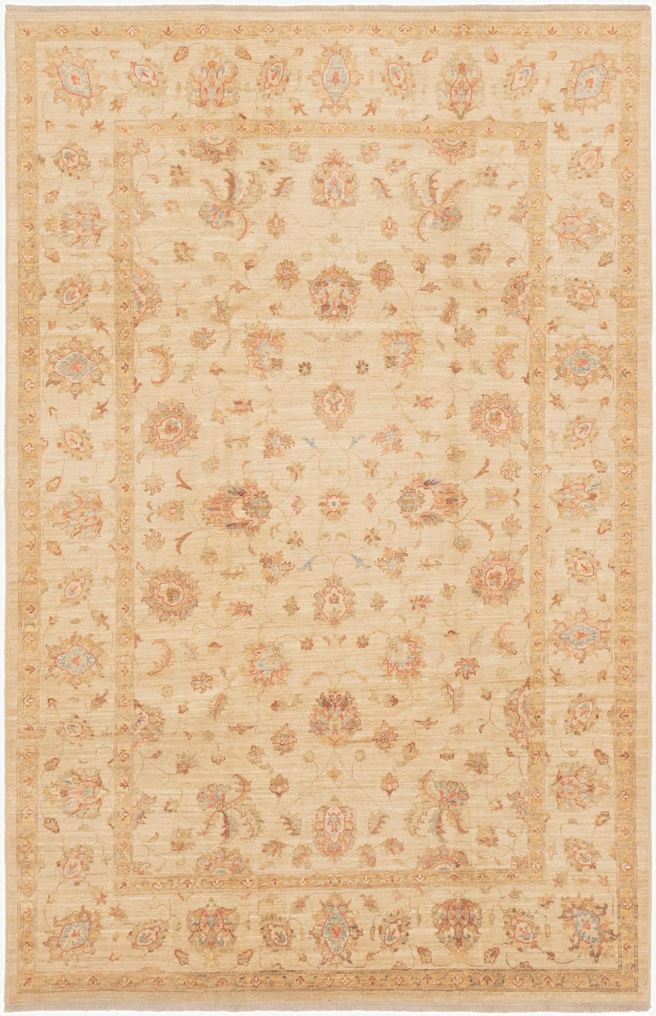  6' 9 x 10' 5  Hand Knotted Peshawar Ziegler Rug