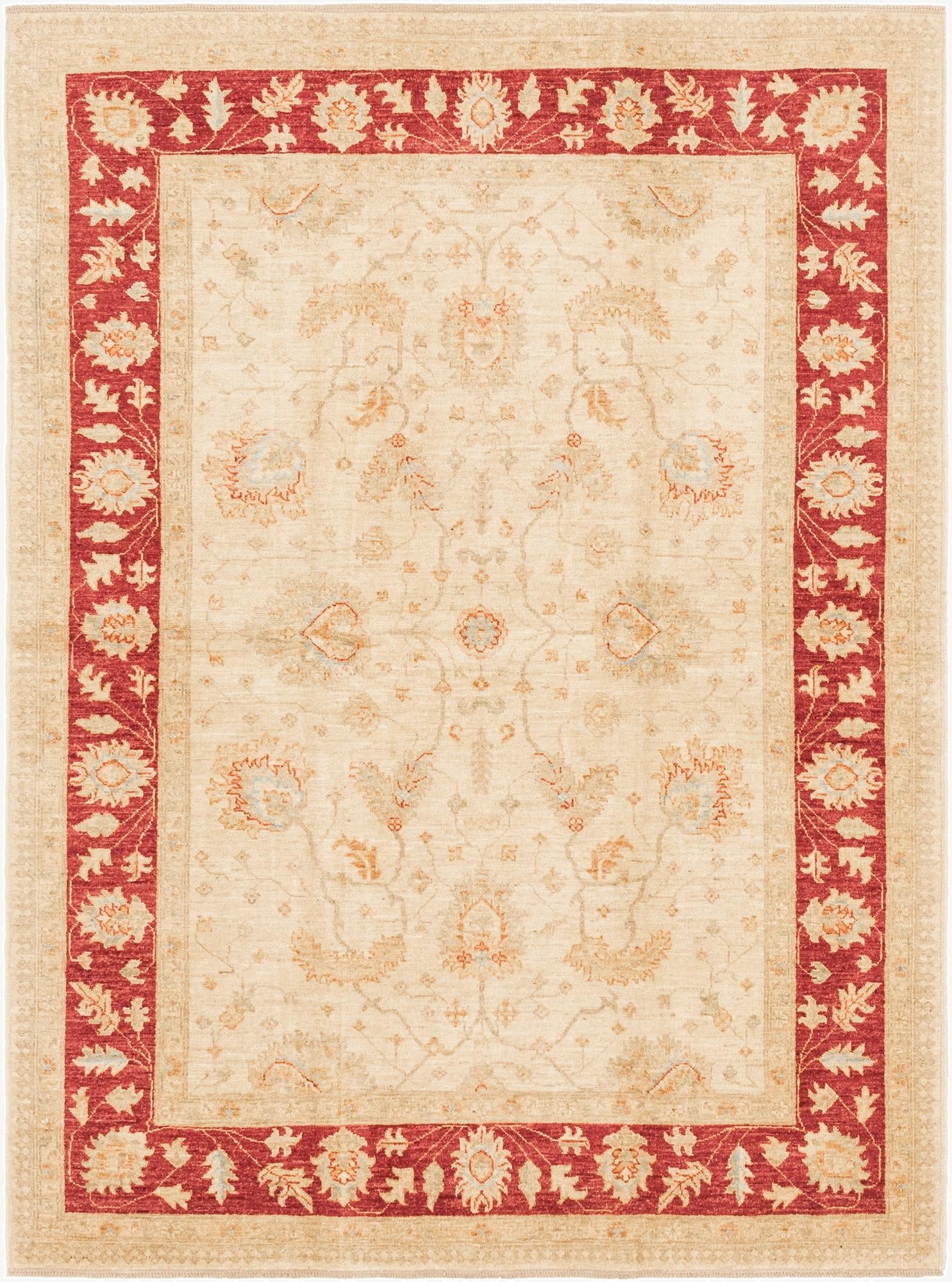  5' 9 x 7' 8  Hand Knotted Peshawar Ziegler Rug