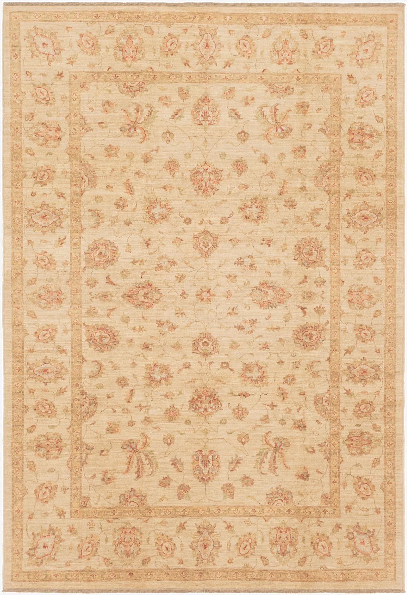  6' 8 x 9' 6  Hand Knotted Peshawar Ziegler Rug