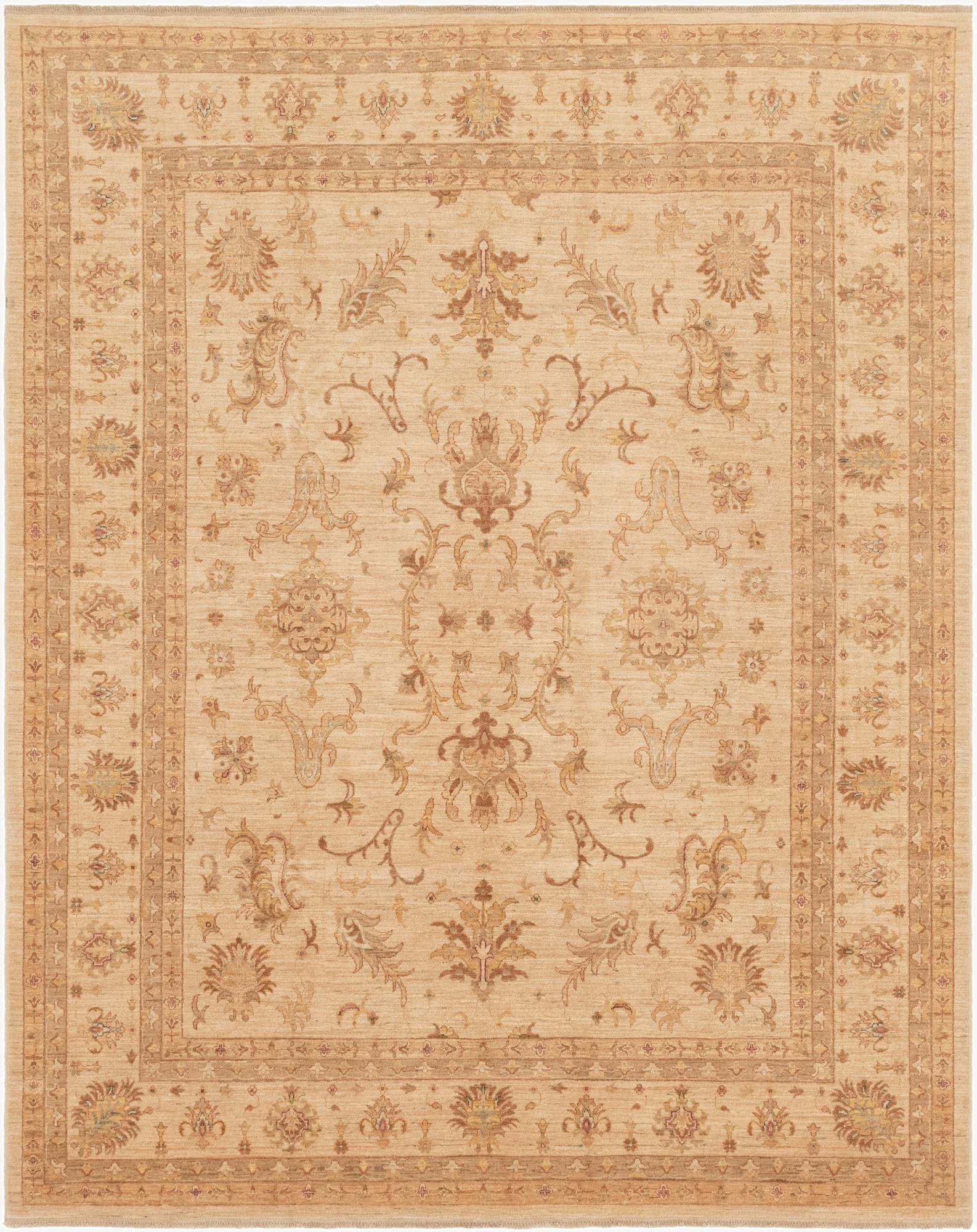  8' 2 x 10' 3  Hand Knotted Peshawar Ziegler Rug