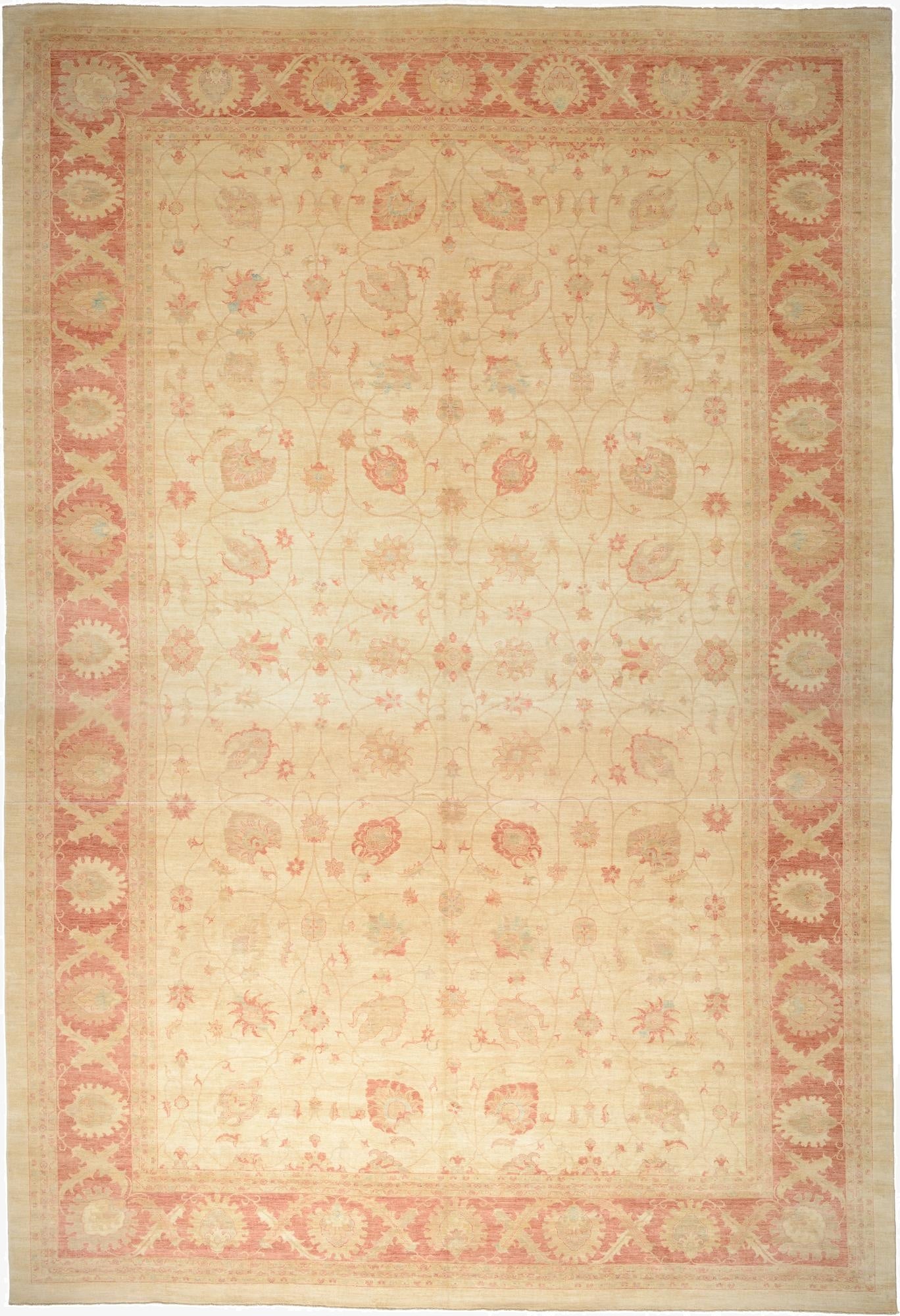  15' 7 x 22' 8  Hand Knotted Peshawar Ziegler Oriental Rug
