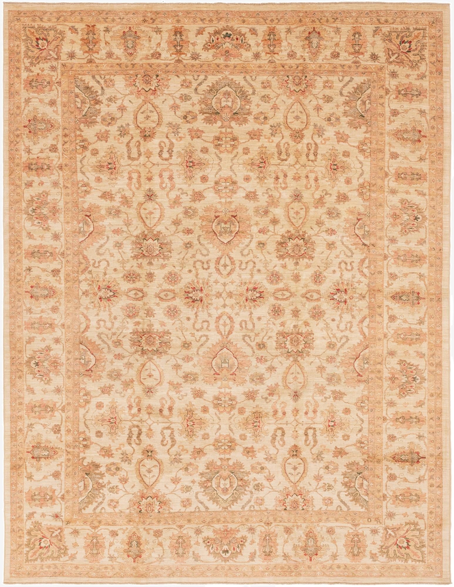  11' 5 x 14' 10  Hand Knotted Peshawar Ziegler Rug