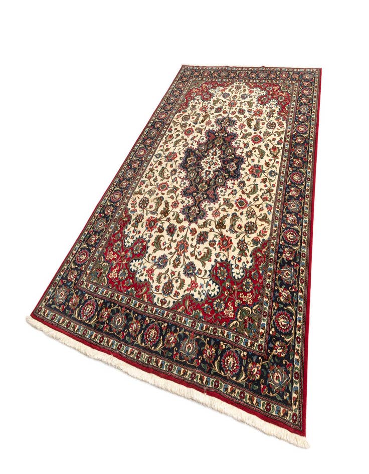 Detail image of  6' 7 x 9' 7  Hand Knotted Qom Persian Rug