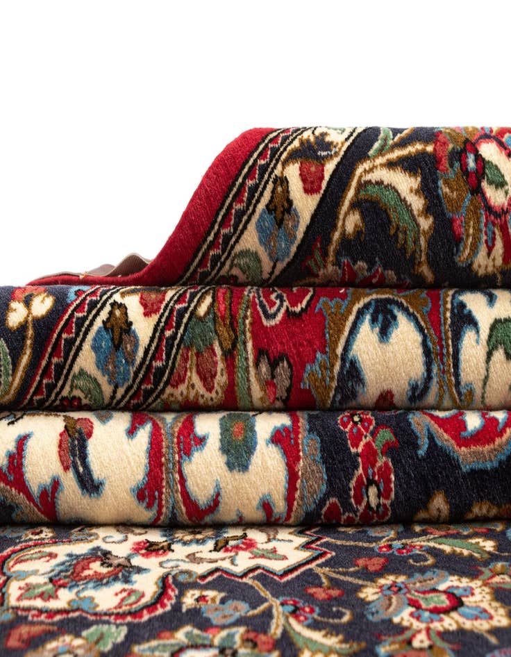 Detail image of  6' 7 x 9' 7  Hand Knotted Qom Persian Rug