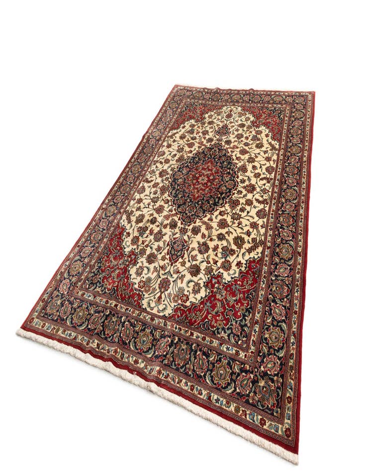 Detail image of  6' 4 x 9' 9  Hand Knotted Qom Persian Rug