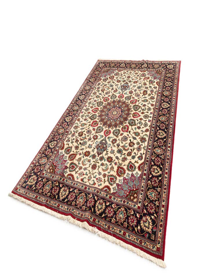 Detail image of  6' 9 x 9' 4  Hand Knotted Qom Persian Rug