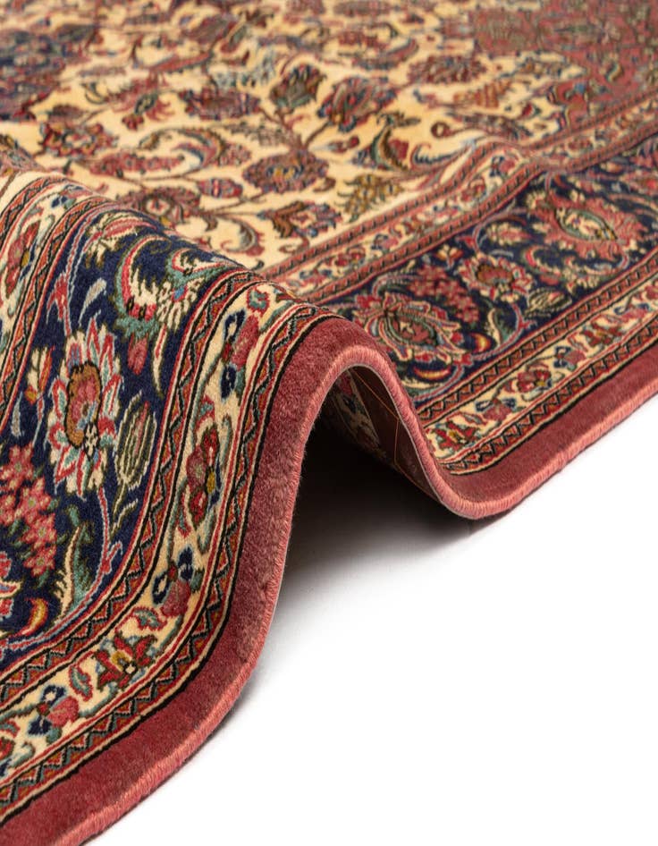 Detail image of  6' 8 x 10'  Hand Knotted Qom Persian Rug