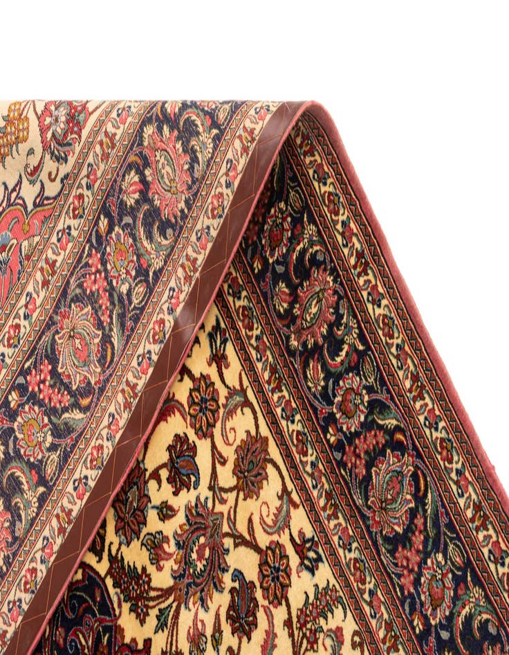 Detail image of  6' 8 x 10'  Hand Knotted Qom Persian Rug