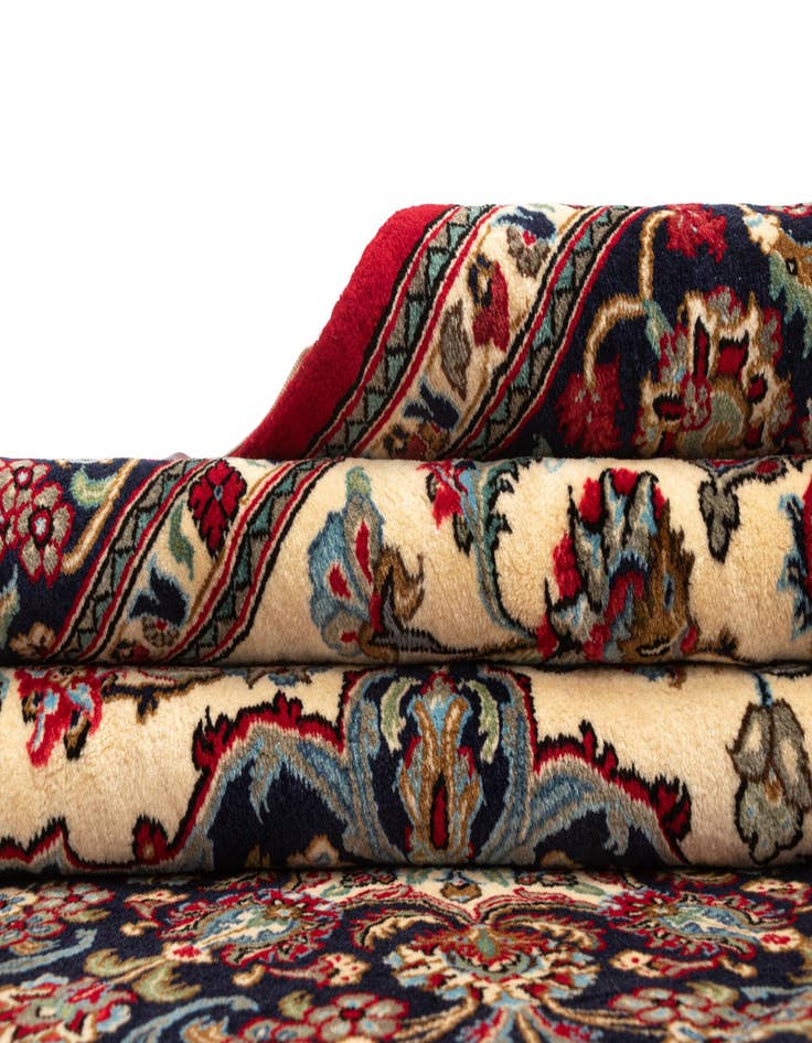 Detail image of  6' 8 x 9' 9  Hand Knotted Qom Persian Rug