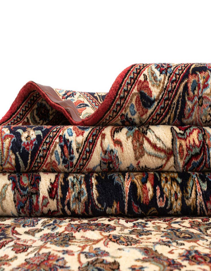 Detail image of  6' 10 x 9' 5  Hand Knotted Qom Persian Rug