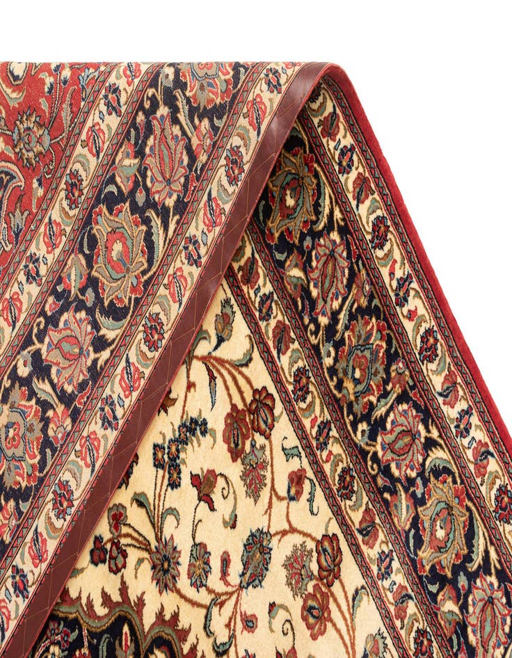 Detail image of  6' 7 x 10'  Hand Knotted Qom Persian Rug